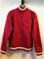 King Louie Heavy Sweat Jacket rood – sportief vest met ritssluiting en strependetail, Sjosz Mode Zutphen