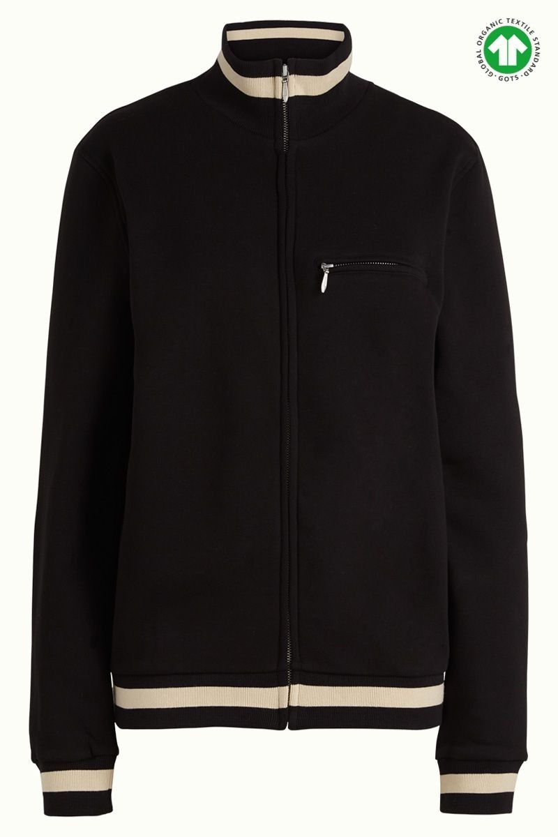 king louie heavy sweat zwart King Louie Heavy Sweat Jacket zwart – klassiek vest met retro afwerking, Sjosz Mode Zutphen