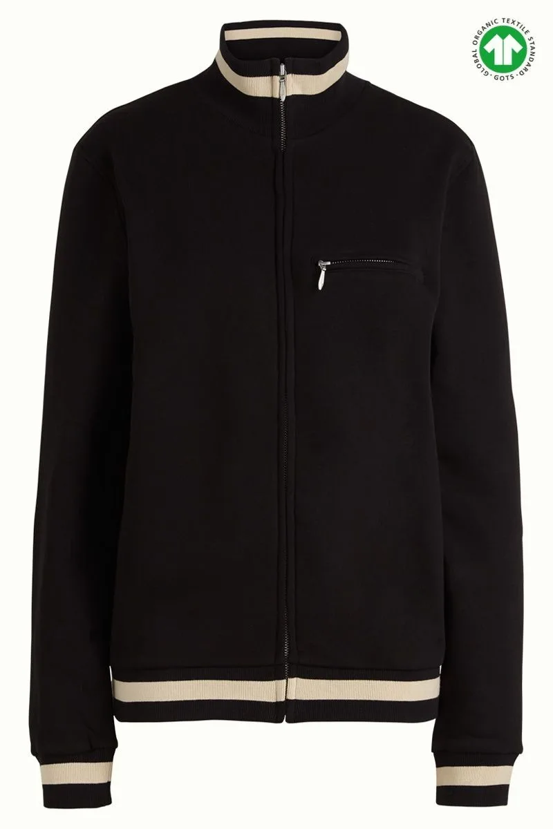 King Louie Heavy Sweat Jacket zwart – klassiek vest met retro afwerking, Sjosz Mode Zutphen