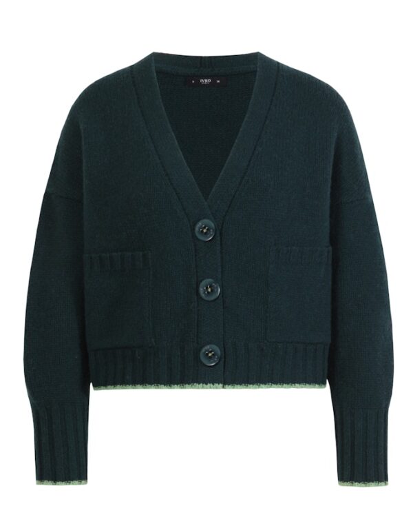 Ivko cardigan effen flessengroen