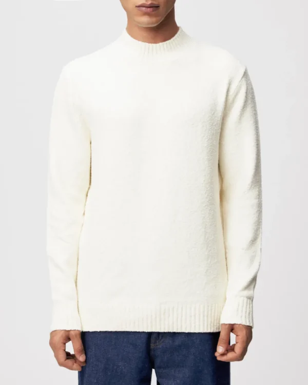 Drykorn ZAYN pullover in ecru – voorkant, zachte katoenmix, Sjosz Mode Zutphen