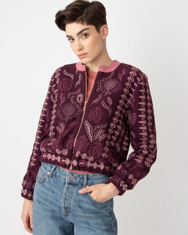 Ivko bomber in het paars met borduursels