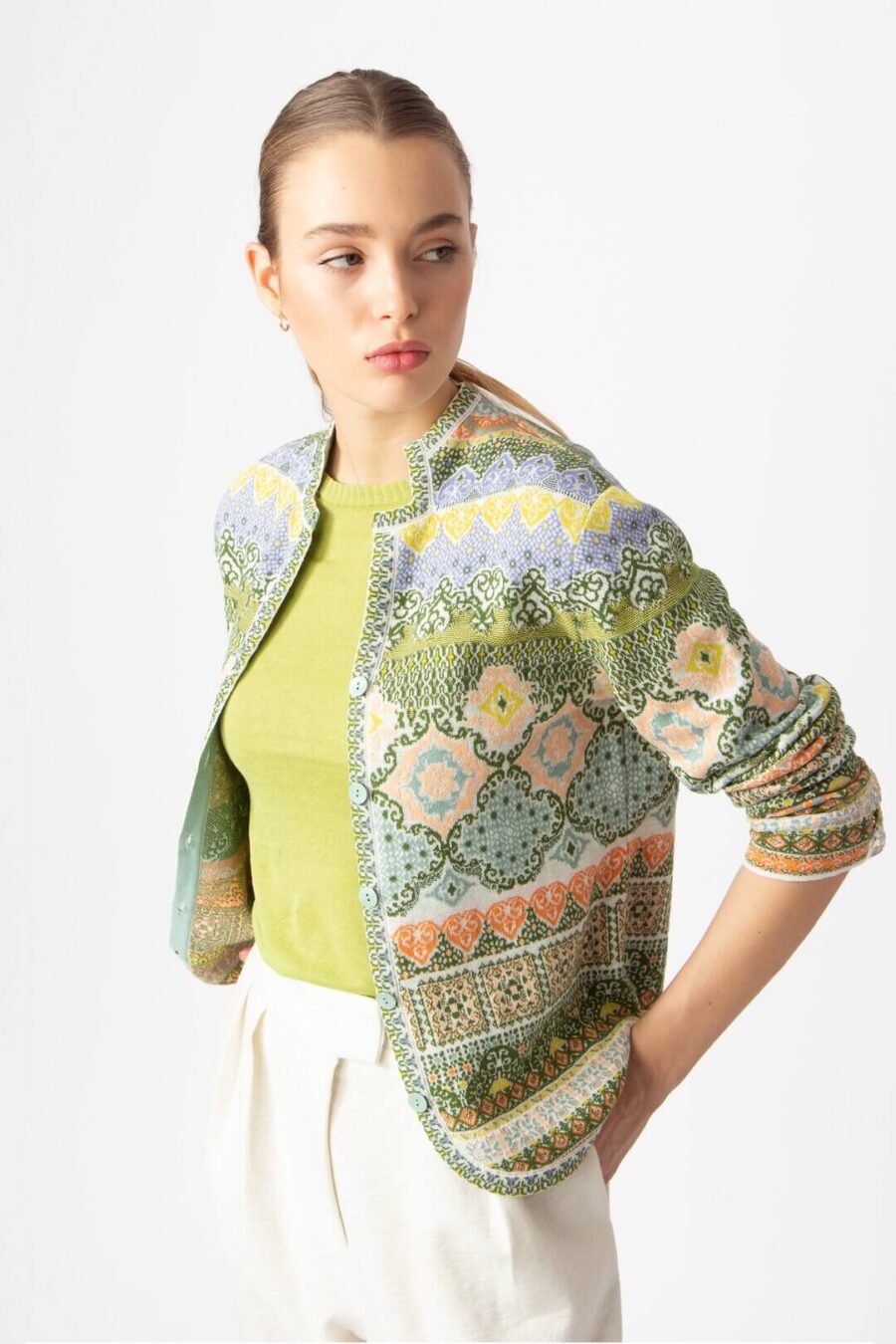Ivko Jacquard Vest Marokko Groen - Afbeelding 2