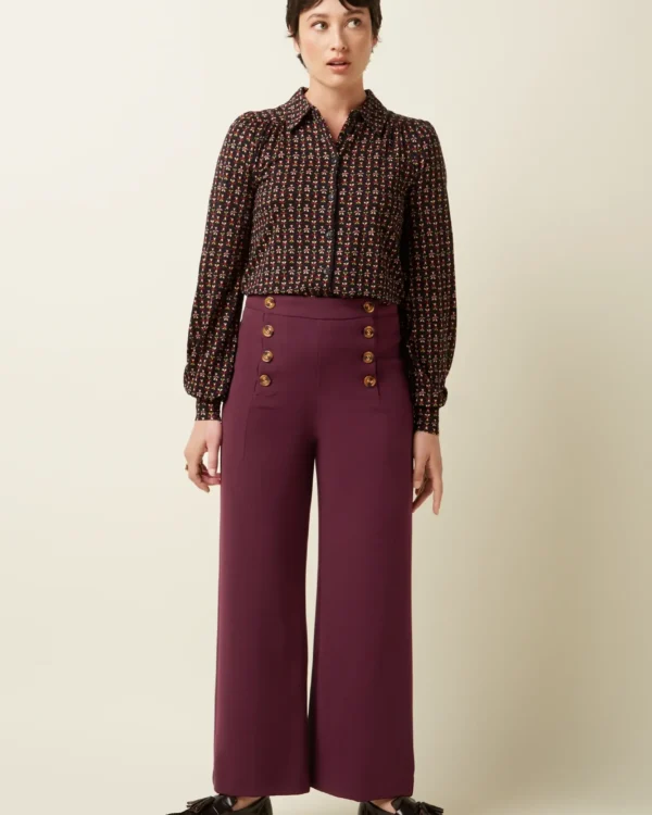 King Louie Blouse Carina Jangle black – voorkant met retro bloemenprint, Sjosz Mode Zutphen