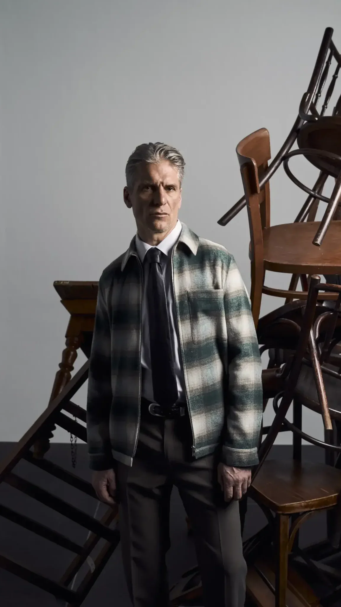 DRYKORN_MEN_MAIN-LB_FW25_23_2_L_compressed Drykorn Jacket Nikano Geruit - Afbeelding 1