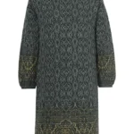 IVKO wollen jurk Ornament Pattern groen – gebreide jurk van 100% wol met jacquardpatroon en hoge hals, Sjosz Mode Zutphen