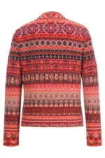 Ivko jacquardvest met Re Dandy-patroon in roodtinten – achterkant, Sjosz Mode Zutphen