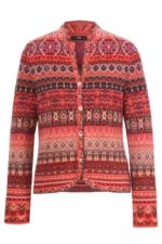 Ivko gebreid vest met knoopsluiting in warme tinten – voorkant, Sjosz Mode Zutphen