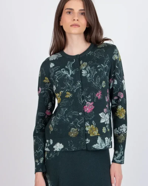IVKO Furnishing Florals vest Forest – voorkant met bloemendessin in roze, geel en wit, Sjosz Mode Zutphen