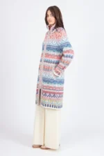 Ivko gebreid vest met etnisch geïnspireerd dessin — zijkant, Sjosz Mode Zutphen