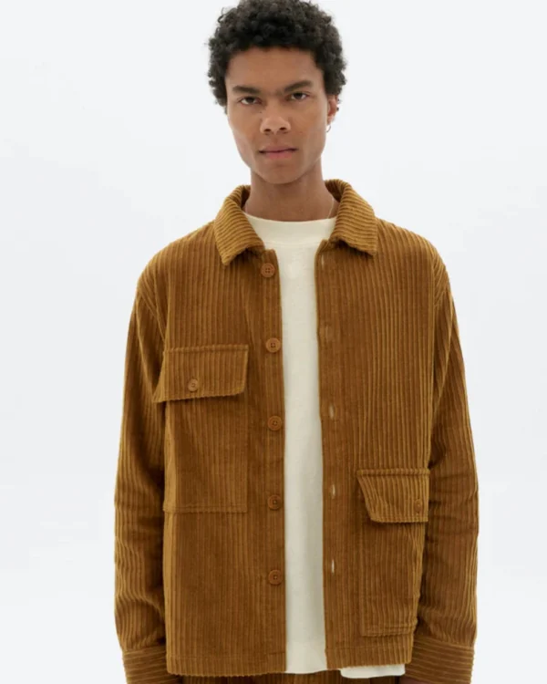Een oker Corduroy jack van het merk Thinking Mu