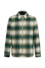 Drykorn NIKANO overshirt in groen-beige ruit van zachte wolmix met rits, stijlvol heren overshirt verkrijgbaar bij Sjosz Mode Zutphen