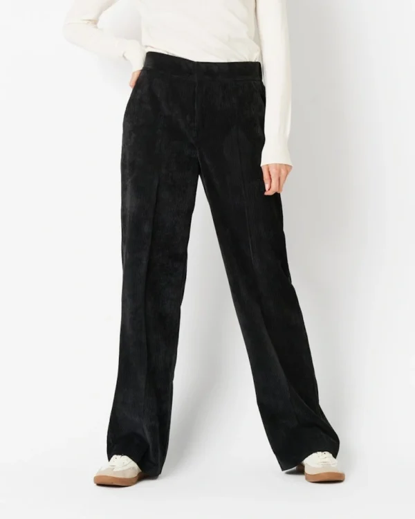 Rosner Avant corduroy broek in donkergrijs met rechte pijpen en comfortabele elastische taille – verkrijgbaar bij Sjosz Mode Zutphen