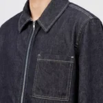 Drykorn Jerson denim jacket in donkerblauw met ritssluiting – voorkant