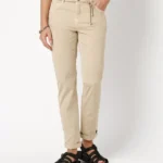 Rosner Masha Girlfriend broek in beige katoenmix met comfortabele pasvorm
