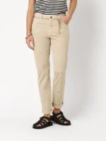 Rosner Masha Girlfriend broek in beige katoenmix met comfortabele pasvorm