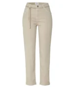 Rosner Masha Girlfriend broek beige met girlfriend fit en koorddetail