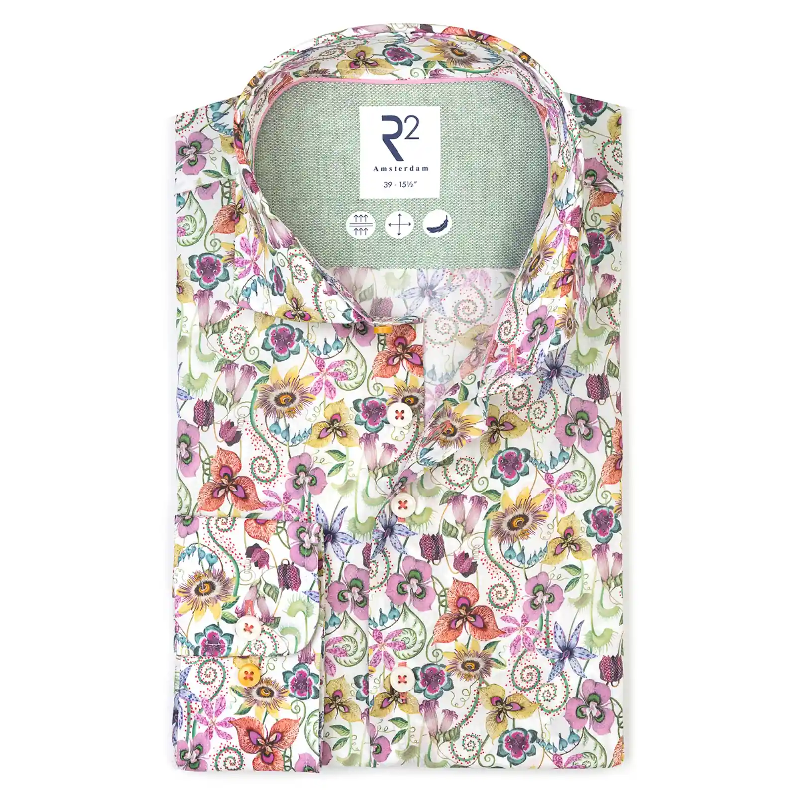 132.WSP.087 R2 overhemd bloemenprint 087 voorkant
