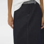 InWear Deirdra denim rok donkerblauw voorzijde