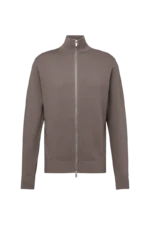 Drykorn Antonio bruin vest detail structuurbreisel
