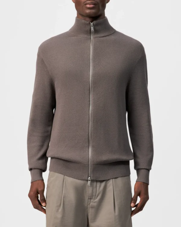 Drykorn Antonio bruin vest met rits voorkant