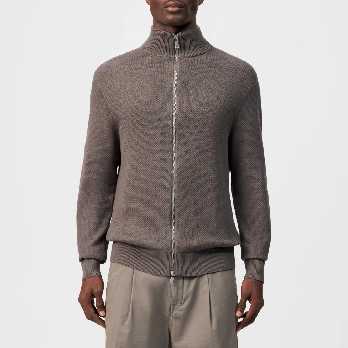 drykorn vest antonio bruin voorkant Drykorn Antonio bruin vest met rits voorkant