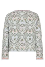 Ivko jacket Ornament wit groen, achterkant met fijn ornamentdessin