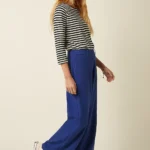 King Louie Frederica pants Marple in blauw, elegante wide leg broek