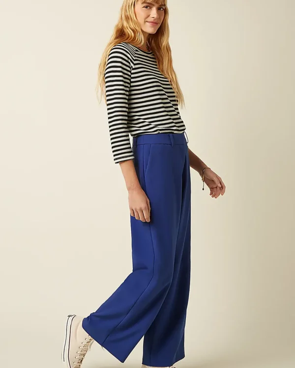 King Louie Frederica pants Marple in blauw, elegante wide leg broek