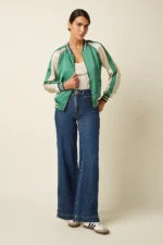 King Louie Bomber Lazou jack in groen met beige mouwen