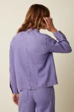 Achterzijde King Louie Ellen denim jacket in lila met rechte pasvorm