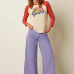 King Louie Peppa broek lila gecombineerd met retro T-shirt