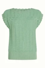 King Louie Liora top ajour gebreide top mintgroen – productfoto