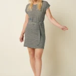 King Louie Aria tuniek met fijne streepprint en ceintuur