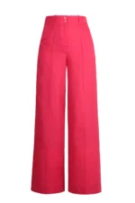 Ivko linnen broek roze wijde pijpen dames