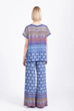 Ivko jacquard pullover navy met grafisch mediterranean patroon achterkant