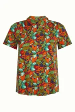 King Louie blouse Puerto met kleurrijke fruitprint en korte mouwen