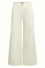King Louie Peppa Pants Spring Denim – ecru wide leg damesbroek met hoge taille