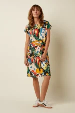 King Louie Manon Tropez jurk met korte mouwen en zomerse print